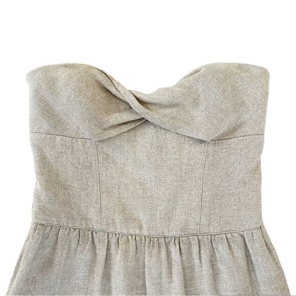 Diane Von Furstenberg Linen Strapless Mini Dress Size 6 - Picture 2 of 10